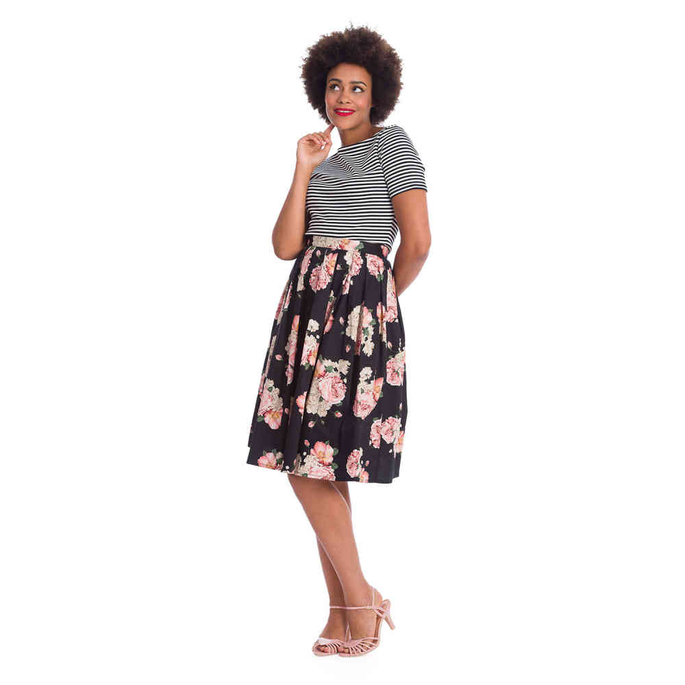 Dancing Days - ENGLISH ROSE PLEATED Rok - Zwart